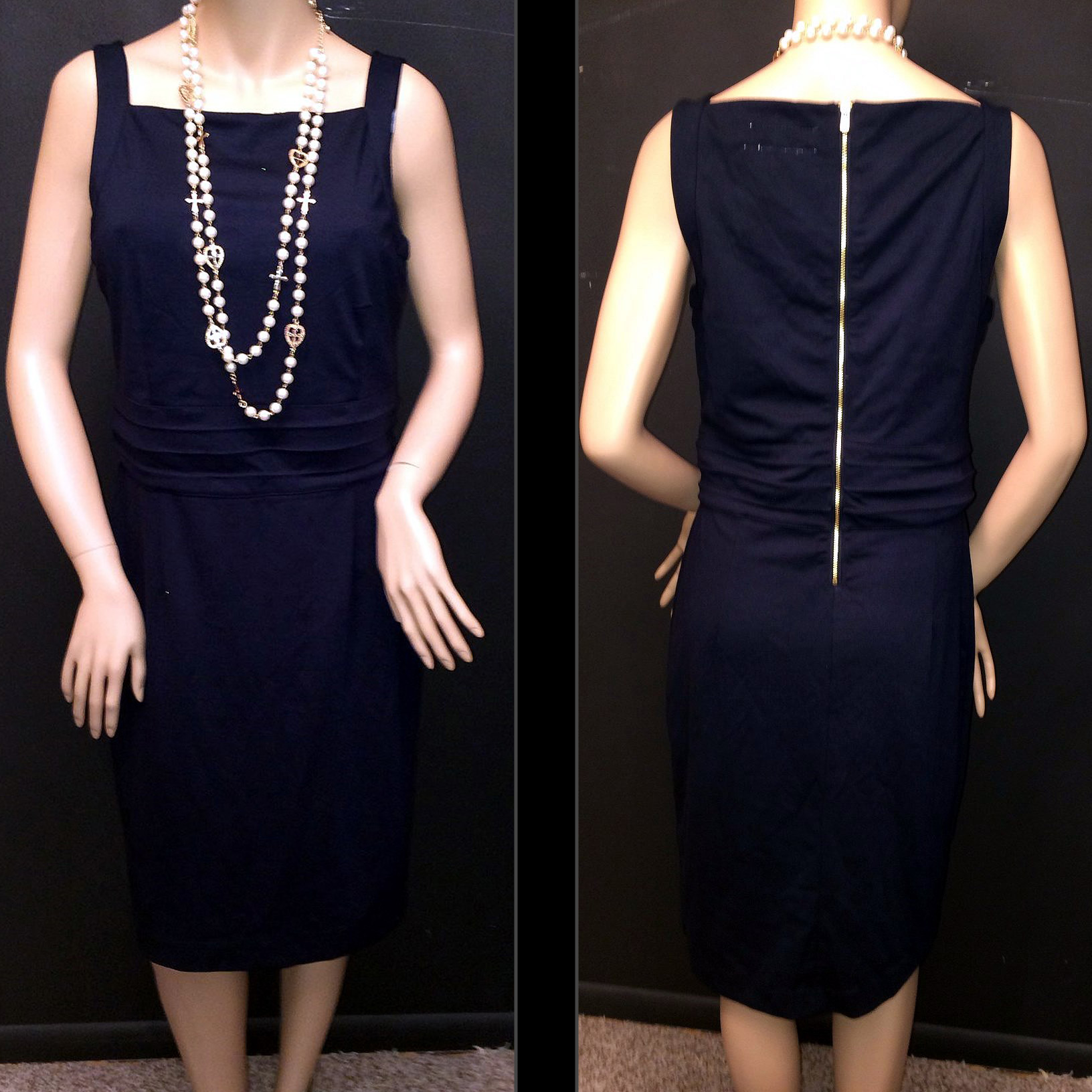 Reynal, Dark Blue Back Zipper Dress. Size 10