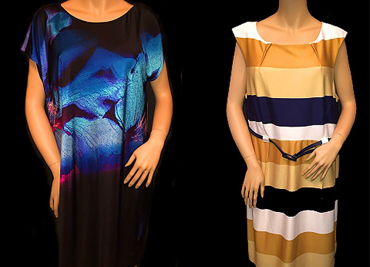 Four different pattern dresses